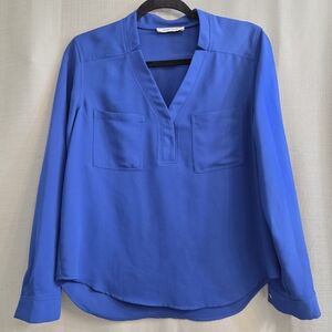 Nine West Royal Blue V-Neck Blouse